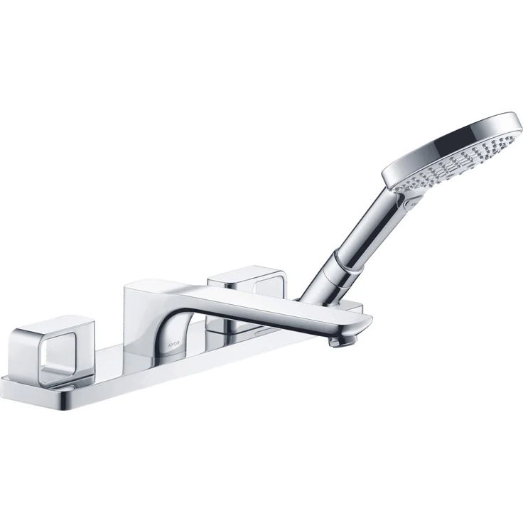 hansgrohe AXOR Urquiola 4-Loch Fliesenrandarmatur, Ausladung 198mm, mit Keramikventilen und Rückflussverhinderer