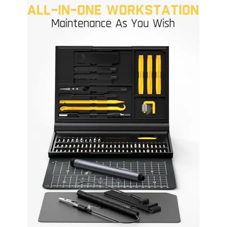 Fanttik E1 NEX Workstation Präzisions-Schraubendreher-Set, 64 magnetische Bits, 12 Reparaturwerkzeuge, 2 Drehmomentstufen, max. 3 N.m, für Telefon, Laptop, Kameras, Uhren – Bild 2
