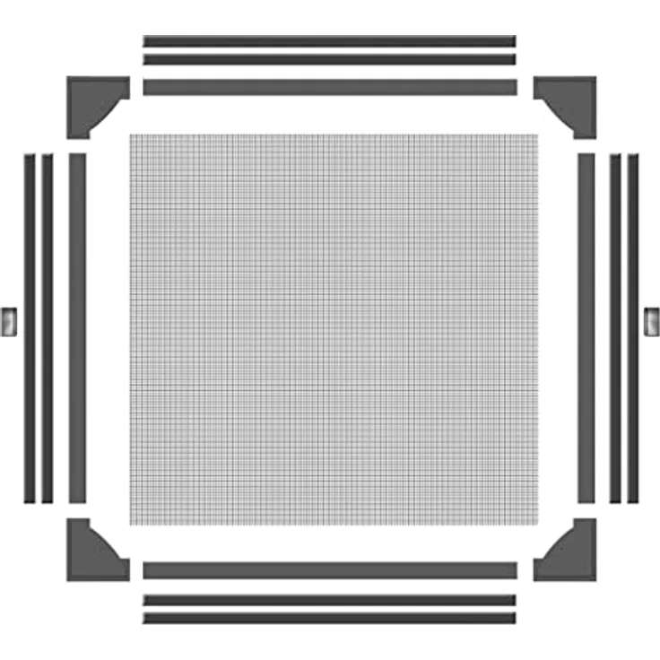 Schellenberg 70482 Fliegengitter Fenster Magnet mit Fiberglasgewebe 120 x 120 cm, flexibler Magnetrahmen ohne bohren, Insektenschutz Fenster inkl. unterstützende Halterungen, Anthrazit – Bild 5
