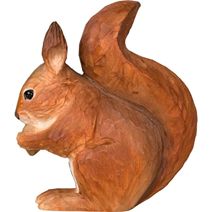 WILDLIFEGARDEN Wildlife Garden WG5942 Rotes Eichhörnchen, handgeschnitzte Dekofigur aus Lindenholz, 6,9 x 13,6 x 14 cm, von Hand bemalt mit ungiftigen Farben – Bild 3
