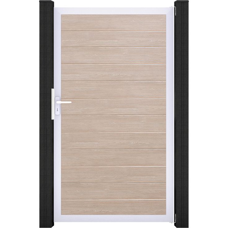 GroJa Einzeltor 'BasicLine', Universal DIN, Eichefarben hell/silber, 100 x 180 cm, einfache Montage, hochwertiger Kunststoff, made in Germany