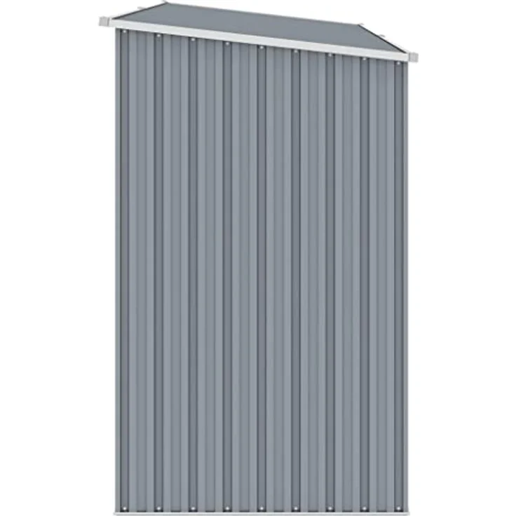 vidaXL Garten Brennholzlager Kaminholzunterstand Brennholzregal Unterstand Gerätehaus Gartenhaus Schuppen Grau 245x98x159cm Verzinkter Stahl – Bild 3