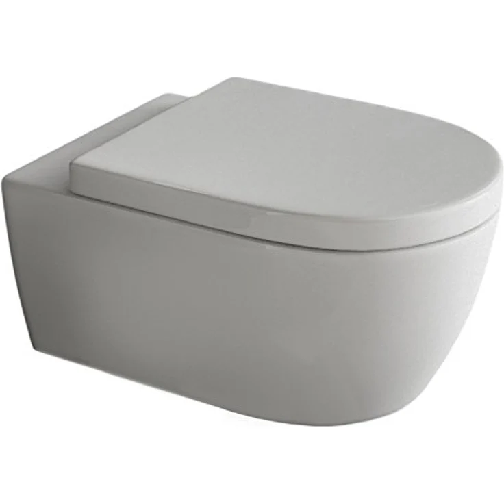 SSWW Hänge Wc Spülrandlos Toilette inkl. Wc Sitz mit Softclose Absenkautomatik + Abnehmbar, weiße Nanoversiegelung – Bild 1