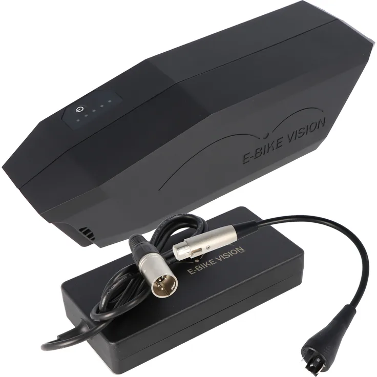 E-Bike Vision Unterrohr Power Pack lite E-Bike Akku 10Ah 360Wh für Bosch Active und Performance Antriebssystem, inkl. Ladegerät und Ladeadapter, 1,8 kg