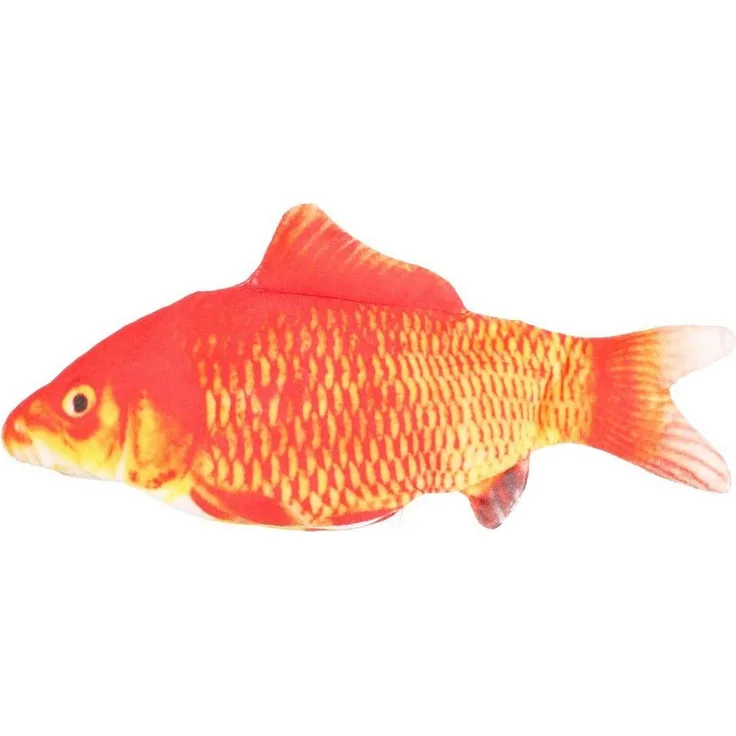 Flamingo Flounder, bewegliches Katzenspielzeug Fisch mit Lithiumbatterie, orange/grau, 29 cm