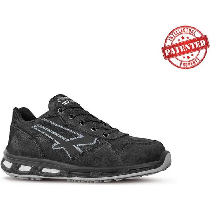 U-Power RL20013 U-Power Carbon S3 SRC Arbeitsschuh, Sicherheitshalbschuh aus Nubukleder, Aluminium-Schutzkappe, rutschhemmend - Schwarz