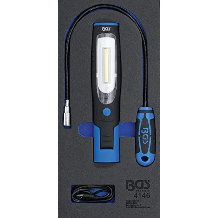 BGS 4146 | Werkstattwageneinlage 1/3: Handlampe und Magnetheberlampe | 3-tlg.
