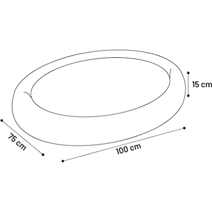 Flamingo Kissen Lotta Oval Grau 100x75x15cm, Haustierkissen aus Kiefernholz – Bild 3