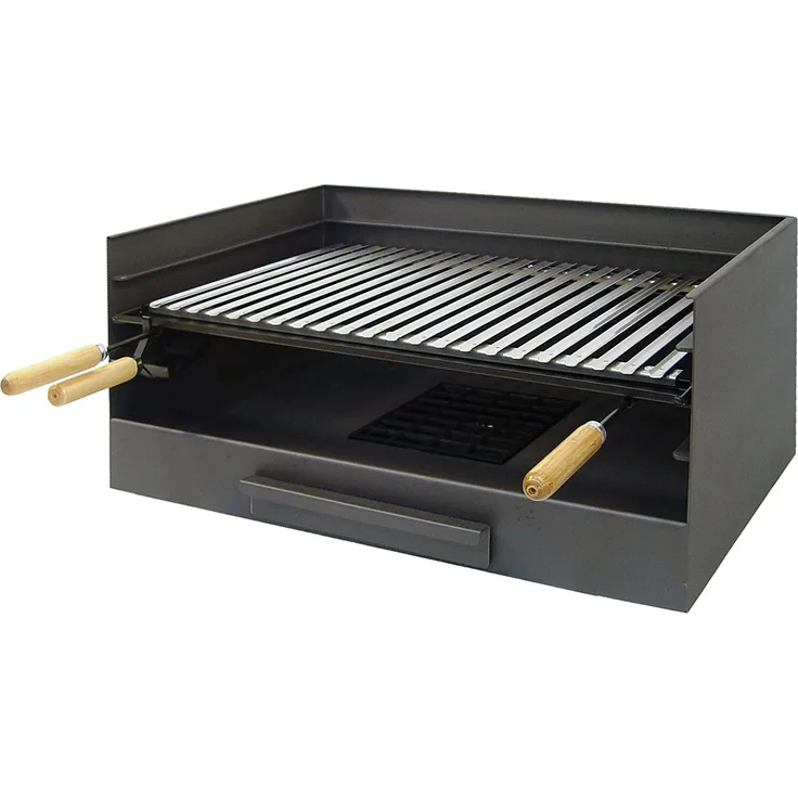Imex El Zorro Schublade mit Edelstahlnetz, 61x40x32cm, Schwarz, für Holzkohle und Brennholz
