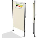 Juskys Senkrechtmarkise Barbados 100x310 cm - Beige, wetterfest, UV-beständig, ohne Bohren - Markise für Garten und Balkon