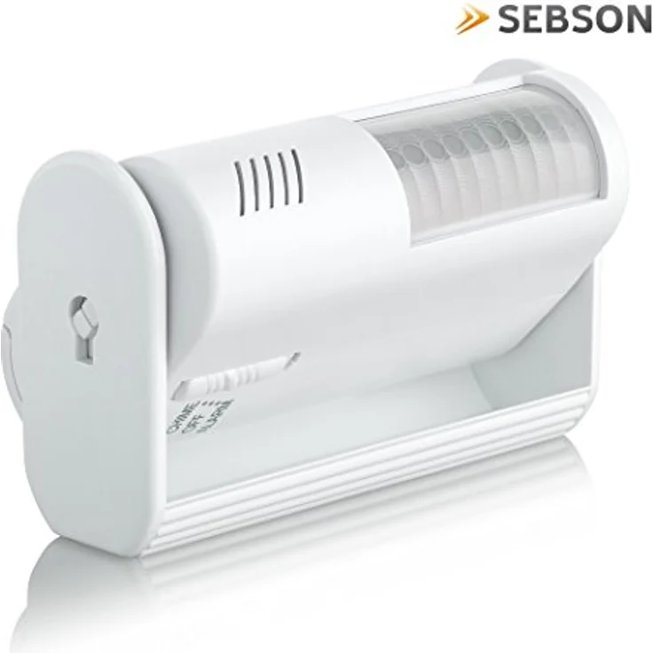 SEBSON® Bewegungsmelder mit Alarm und Klingel, Durchgangsmelder, batteriebetrieben, Alarmanlage, Weiß – Bild 2