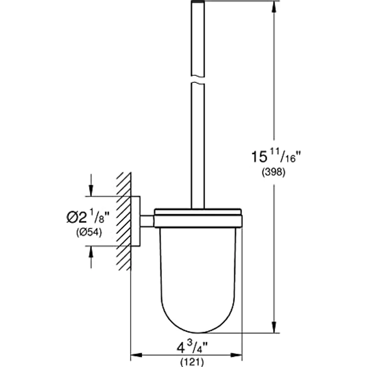 Grohe, Toilettenbürste, Start QuickFix Toilettenbürstengarnitur, klebbar, chrom – Bild 3