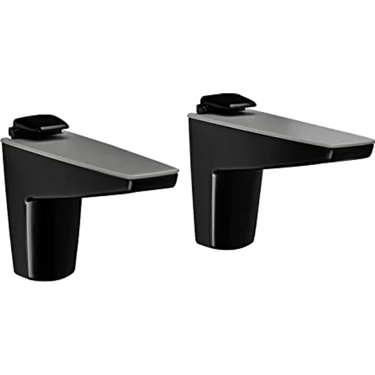 1 Paar Regalbodenträger MOON S schwarz Glasbodenträger Holzbodenträger Glasbodenhalter Regalhalter Tablarträger Tablarhalter Glashalter von SOTECH – Bild 1