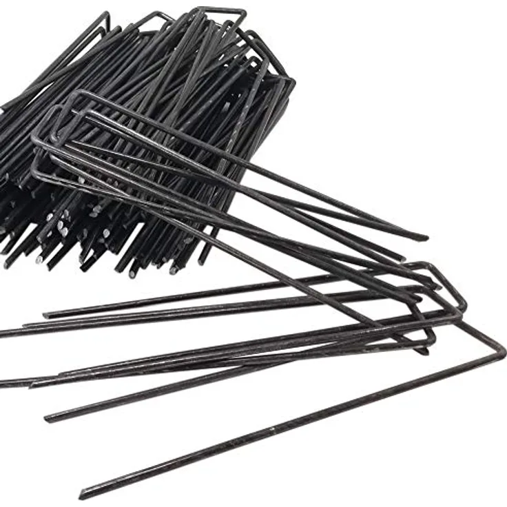 ToCi 100 Stück Erdanker 150 x 25 mm - Stahldraht, Ø 3 mm - Bodenanker zur Befestigung von Unkrautvlies, Folien, Schläuchen