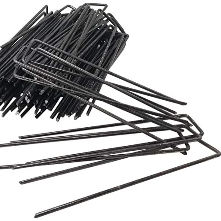 ToCi 100 Stück Erdanker 150 x 25 mm - Stahldraht, Ø 3 mm - Bodenanker zur Befestigung von Unkrautvlies, Folien, Schläuchen – Bild 1