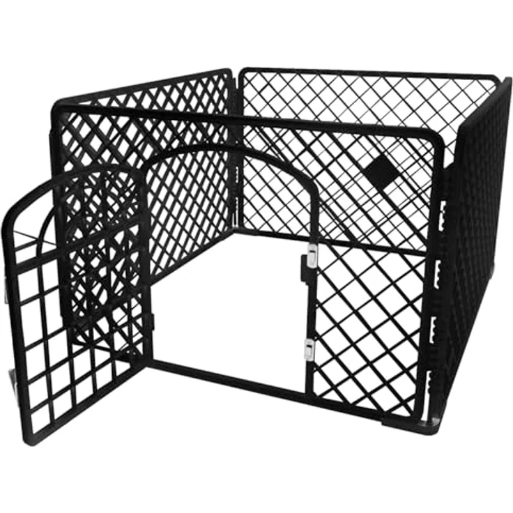 PURLOV Welpenauslauf Freigehege 60 cm Hoch 4-teilig für Kleintiere Hunde Kanninchen Meerschweinchen Indoor/Outdoor 15743, Sicher für Tiere, Praktische Größe, Robust und langlebig – Bild 3