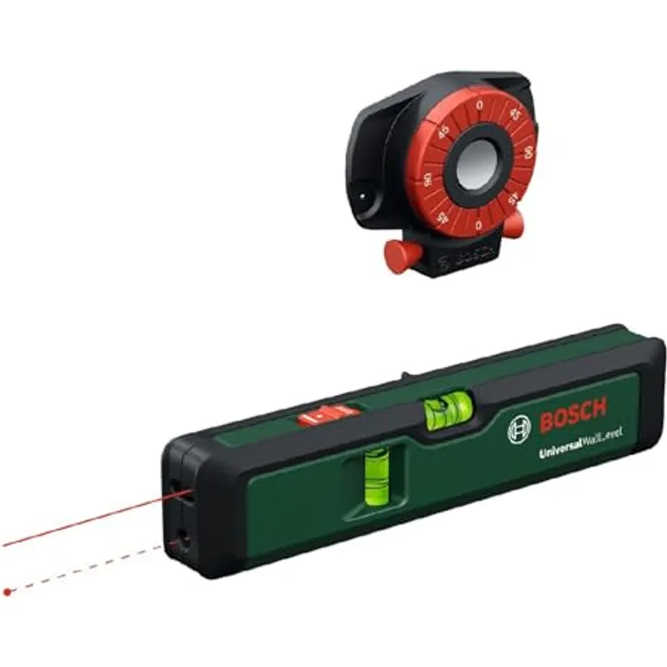 Bosch UniversalWallLevel, DIY Linienlaser und Wasserwaage, projiziert horizontale und vertikale Laserlinien bis 5 m, kompakt im Hosentaschenformat