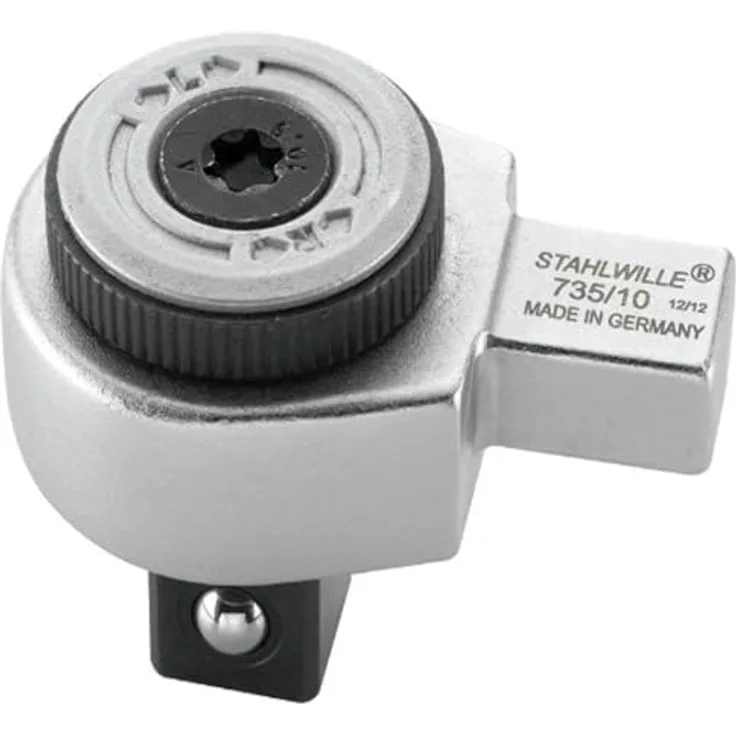 Stahlwille Drehmomentschlüssel 735/10, Einsteckknarre 1/2" (12.5 mm), belastbar bis 100 Nm, verchromt, Chrom-Alloy-Stahl