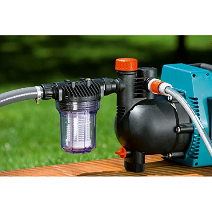Gardena Pumpen-Vorfilter für Wasserdurchfluss bis 6000 l-h: Effektiver Filter für Gartenpumpen und Hauswasserautomaten, mit Filtereinsatz (1730-20) – Bild 3