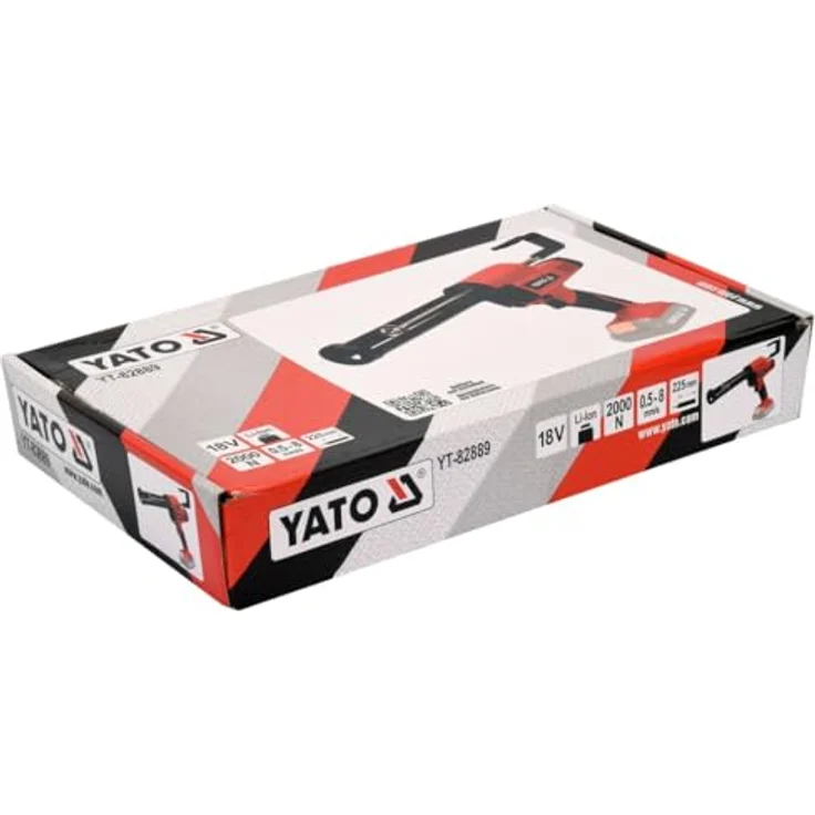 Yato Druckluft-Kartuschenpistole Kartuschenpresse ohne Akku 18 V, Schwarz-Rot, LED-Leuchte, Anti-Leck-Mechanismus, ergonomisches Design – Bild 7