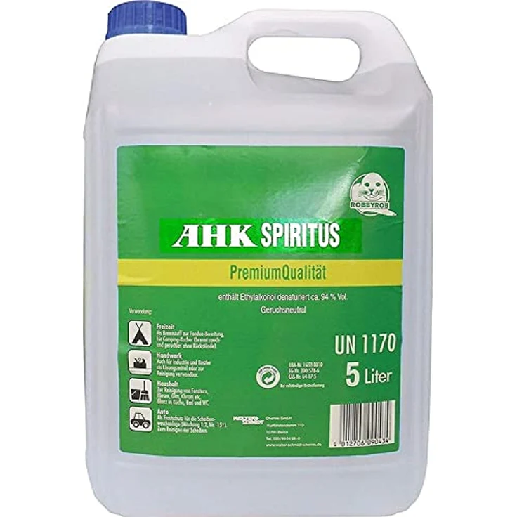 Robbyrob AHK Spiritus 5 L, geruchsneutraler Anzünder in Weiß, 18 x 13 x 28 cm, Premium-Qualität