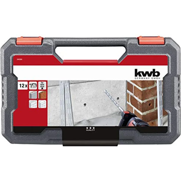 kwb 240280 SDS-Plus Hammer-Bohrer-Set, 12-teiliges Stein- u. Beton-Bohrer Satz im Kunstoff-Koffer – Bild 6