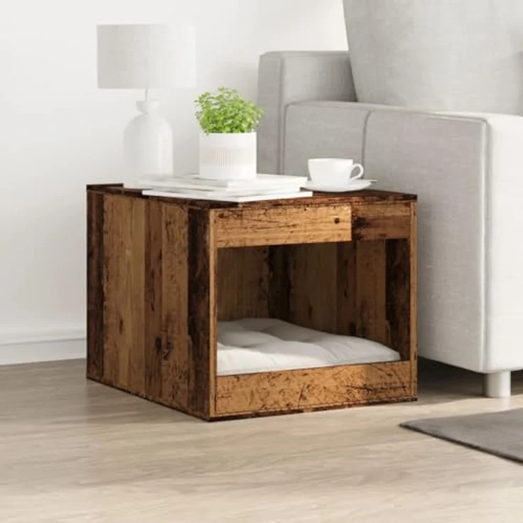 vidaXL Katzenklo Schrank, Verstecktes Design, Altholz-Optik Holzwerkstoff – Bild 4