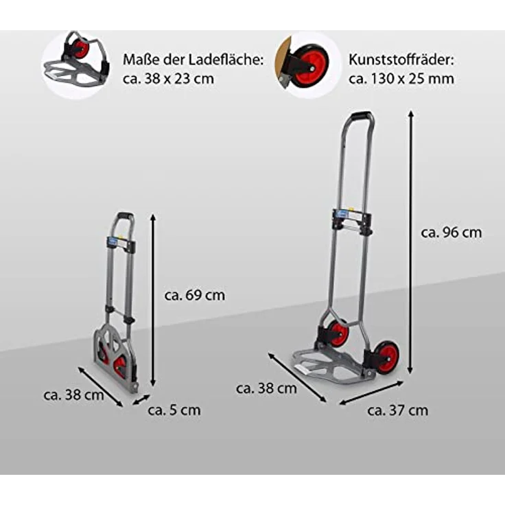 TRUTZHOLM Sackkarre höhenverstellbar, klappbar 60 kg – Bild 4