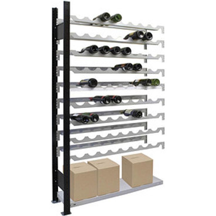 SCHULTE Anbauregal 26861, Metallregal schwarz/silber, 100 x 25 x 180 cm, 1 höhenverstellbarer Fachboden, bis 1.100 kg belastbar