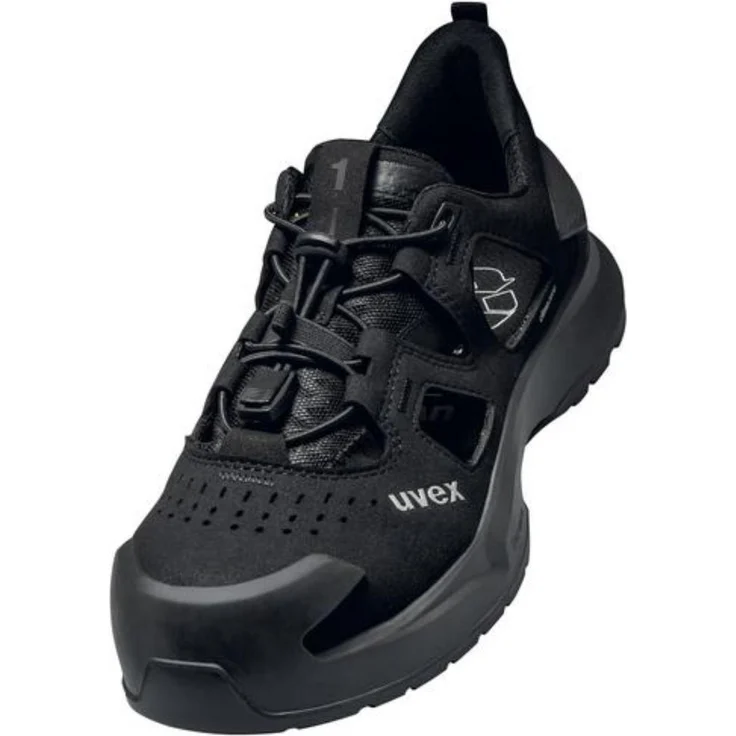 Uvex 1 x-craft Sandale S1PL FO SC SR, atmungsaktive Arbeitssandale mit ergonomischem Design, schwarz, Größe 51