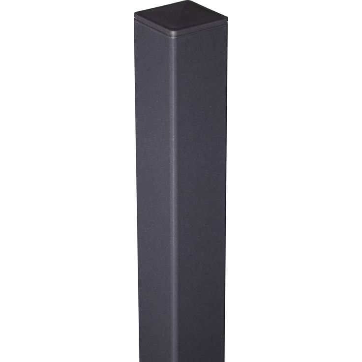 GroJa Zaunpfosten Aluminium anthrazit, 6 x 6 x 190 cm, pulverbeschichtet mit Pfostenkappe