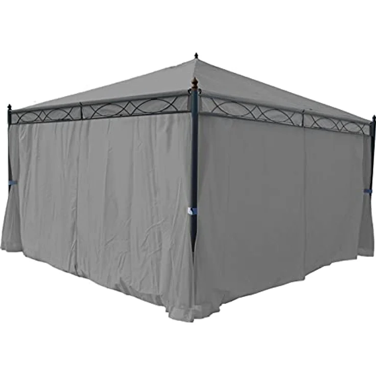 PROREGAL® Pavillonseitenteil 4er-Set, hellgraue Seitenwand für Pergola Cardiz 4x4m, wasserabweisend, 383x205 cm – Bild 4