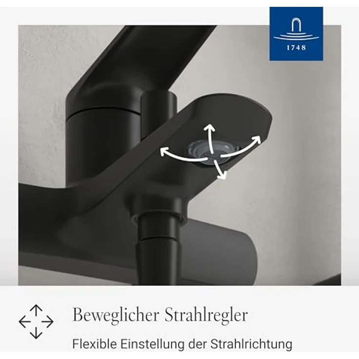 Villeroy & Boch Oasis Wannenarmatur Aufputz mit Rückflussschutz, Umstellfunktion und SmartPressure-Technologie, Messing – Bild 4