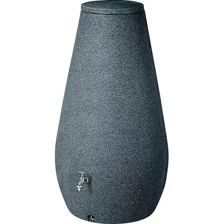 Arves Regenspeicher Drop, 410 l Regentonne mit edlem Natursteindesign, Anthrazit
