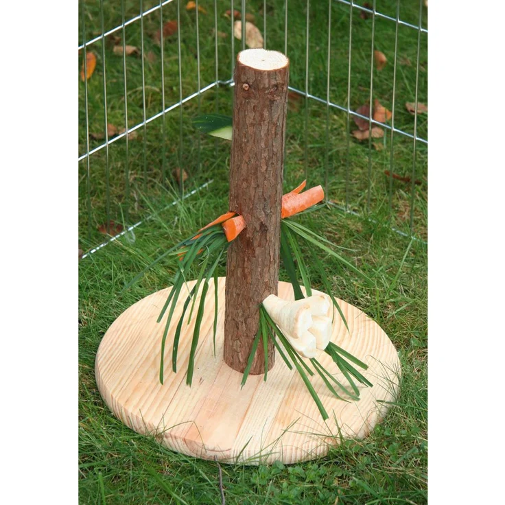 Kerbl Outdoor-Spielzeug Nagerzubehör Futterbaum Holz - Stamm mit Löchern, ca. 30 cm, natur – Bild 1