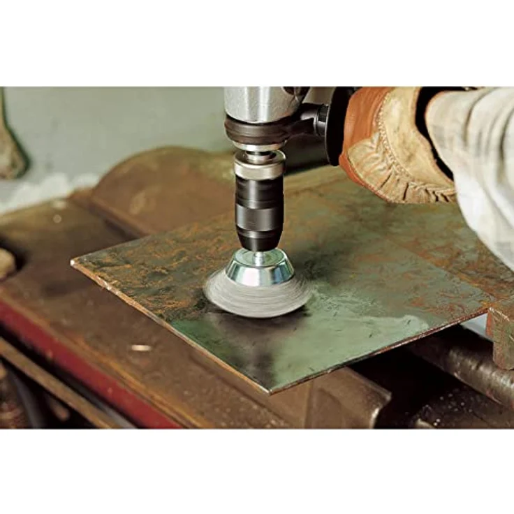 Wolfcraft Topfdrahtbürste Ø 80 mm, Stahl-Draht mit 6 mm Schaft, für Bohrmaschine, gewellt, auch für tiefe Löcher geeignet – Bild 4