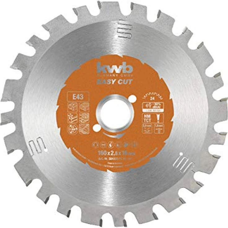 kwb Easy-Cut Kreissägeblatt für Handkreissägen 584333 (160 x 16 mm, 24 Zähne, Spezial-Wechselzahn, Allzweckblatt) – Bild 2