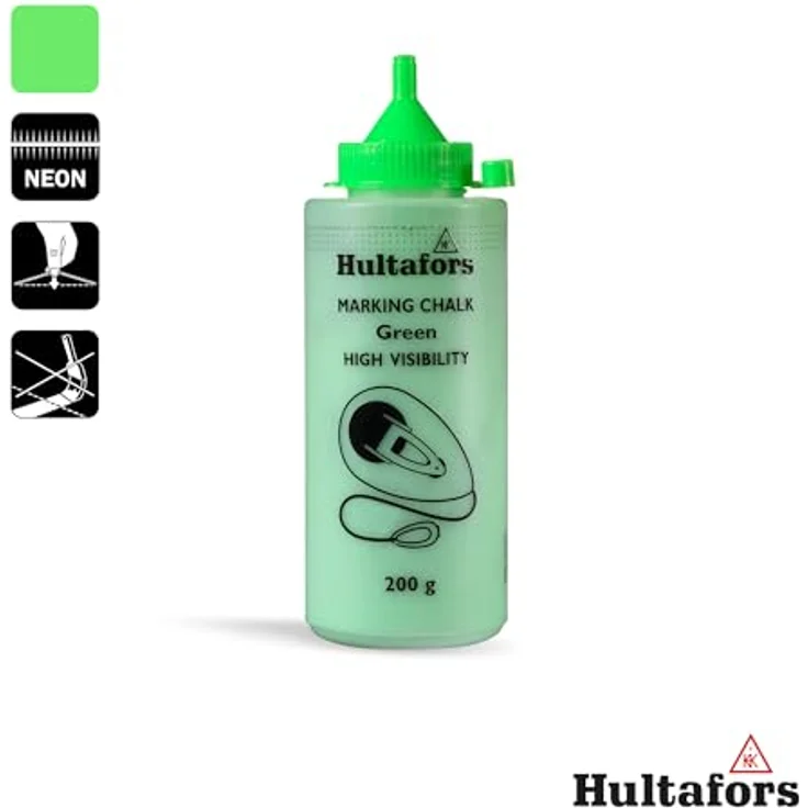 Hultafors Schlagschnurkreide Neon-Grün 200g, präzise Linien für Innen- & Außenbereiche, hoher Anteil Farbpigmente – Bild 3