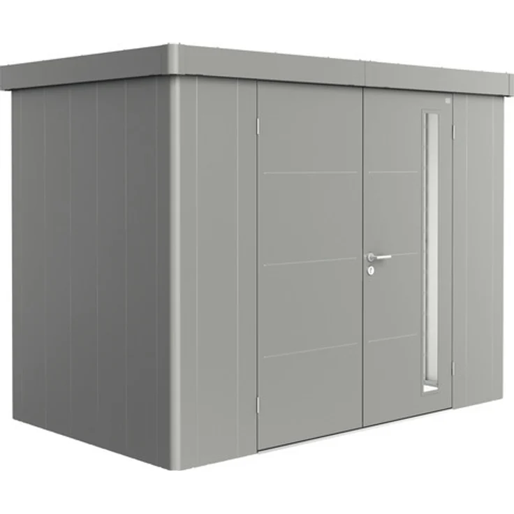 Biohort Gerätehaus Neo 1C Doppeltür 291,5 x 179,5 cm quarzgrau-metallic, 3-fach Verriegelung, Gasdruckfeder, optionale Isolierung