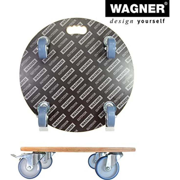 WAGNER Pflanzenroller MAXIGRIP Ø 58 x 14,5 cm I Transporthilfe & Pflanzenroller f. Außenbereich+Innenbereich I Transportroller Holz I 2 Total-Feststeller I Tragkraft 300 kg I Made in Germany -20116801 – Bild 7