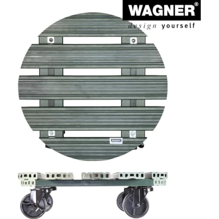 WAGNER® design yourself Pflanzenroller GH0558, Kunststoff, Ø 38,5 cm, dunkelgrün, rund mit Feststellbremsen – Bild 5