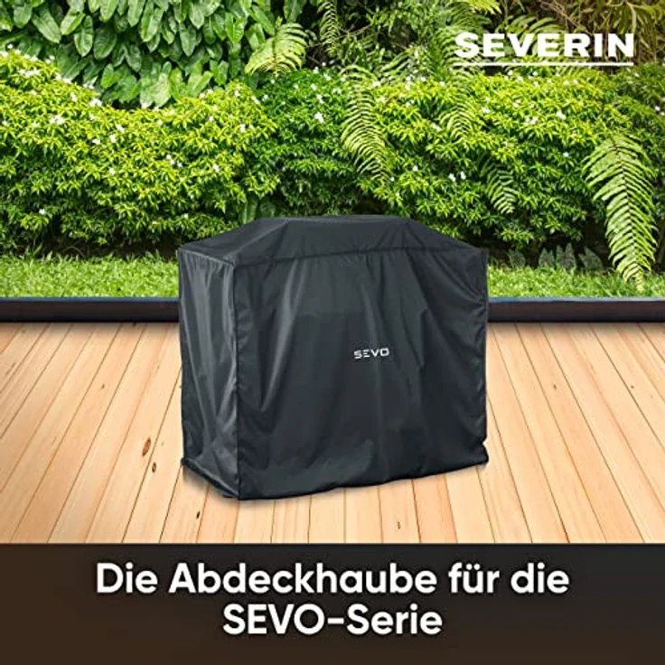 SEVERIN Grillabdeckung SEVO GTS für SEVERIN SEVO (SMART CONTROL) GTS, Grill Abdeckhaube aus wasserdichtem 600D Oxford-Gewebe, robuste Grillhaube gegen Witterung, schwarz, ZB 8128 – Bild 4