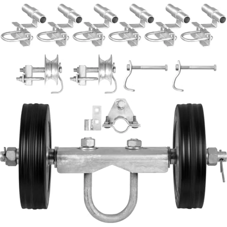 VEVOR Schiebetor-Set Typ C, 146-mm-Rolltor-Hardware-Set mit Hochleistungs-Schiebetorrollen für Connect Tracks, Tragfähigkeit 272 kg, rostbeständig – Bild 1
