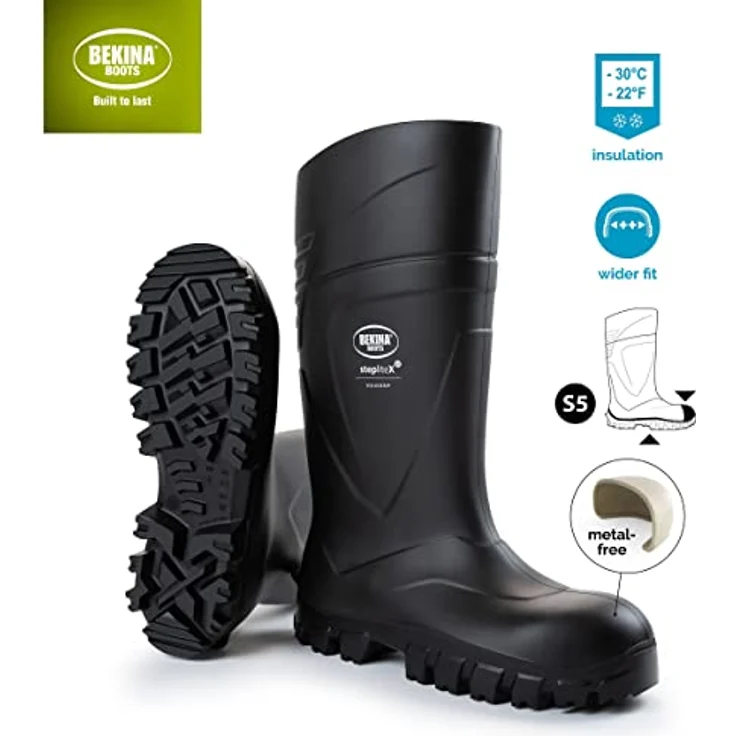 Bekina Steplite X Solid Grip S5, Sicherheitsschuhe Boots, schwarz, Größe 41, durchtrittsicher, isoliert bis -30°C, antistatisch, hitzebeständig bis 90°C – Bild 3
