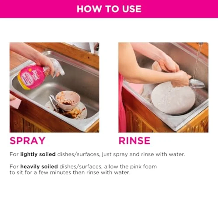 Spectrum The Pink Stuff Allzweckreiniger, 2 x 750 ml, vegan, streifenfreies Ergebnis, stark gegen Fett und Schmutz – Bild 5