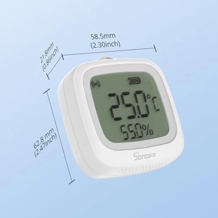 SONOFF SNZB-02WD, IP65 Zigbee LCD Smart-Temperatur-Feuchtigkeitsmessgerät, wasserdicht für Gewächshaus/Badezimmer, APP-Überwachung mit Diagrammen, flexible magnetische und hängende Installation – Bild 3