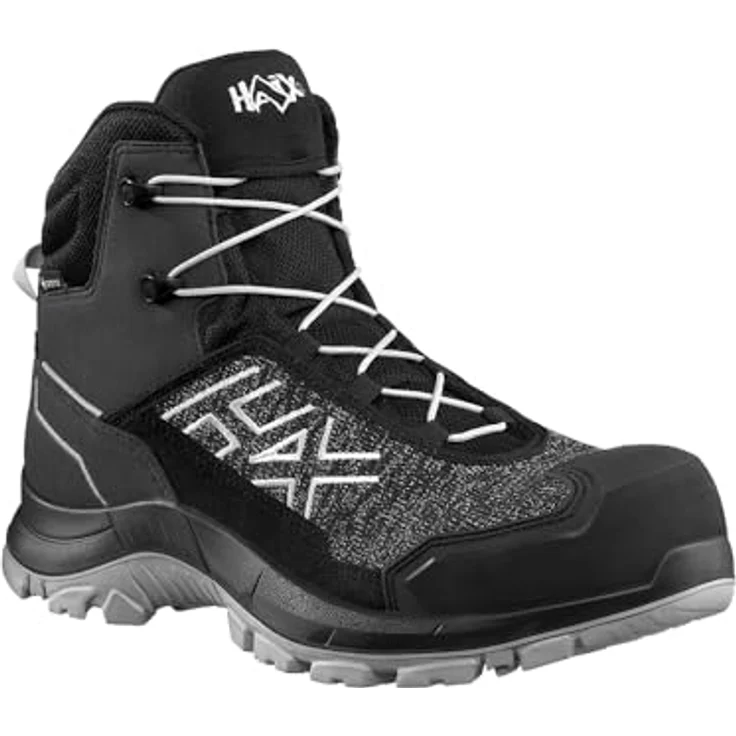 HAIX BLACK EAGLE Safety 400 C S7S GTX, Sicherheitsstiefel mit GORE-TEX®, Composite Schutzkappe und individuellem Weitenanpassungssystem, Gr. 43,5, schwarz/grau – Bild 1