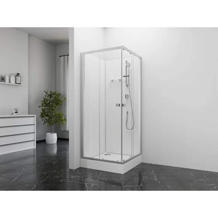 Marwell Komplettdusche Fresh Shower Square, BxT: 85x85 cm, mit Eckeinstieg und Gleittüren, silber-matt - Preisvergleich – Bild 2
