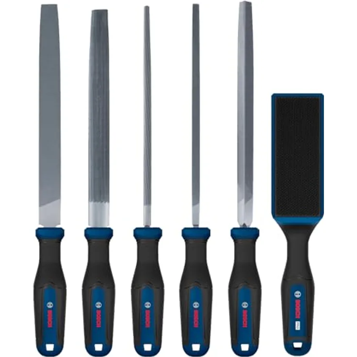 BOSCH Werkstattfeile Set 5-tlg., PRO Feilenbürste aus C-Stahl für langlebige Metallbearbeitung - 1600A03AD3