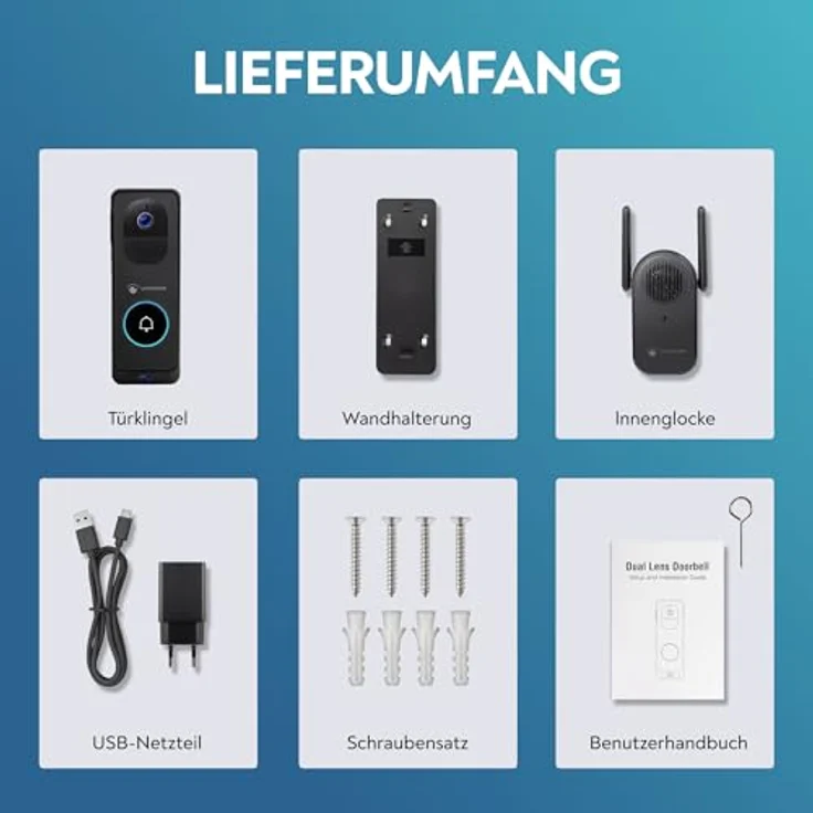 LUVISION Smart Home Türklingel Y03-W2, WLAN Funk Video Türklingel mit 3MP Dual Kamera, 2-Wege Audio, Bewegungserkennung und Nachtsicht – Bild 9